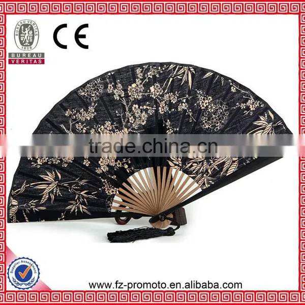 Newest Black Design Silk Bamboo Hand Fan Chinese Bamboo Fan