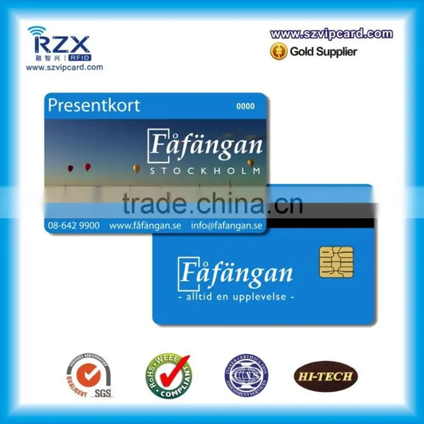 CR80 Standard Size AT24C04 Chip Plastic Contact IC Card With Magnetic Stripe photo-6