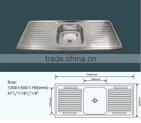 120x50cm Stainless Steel Kitchen Sink Equipments for Restaurants With Prices photo-2