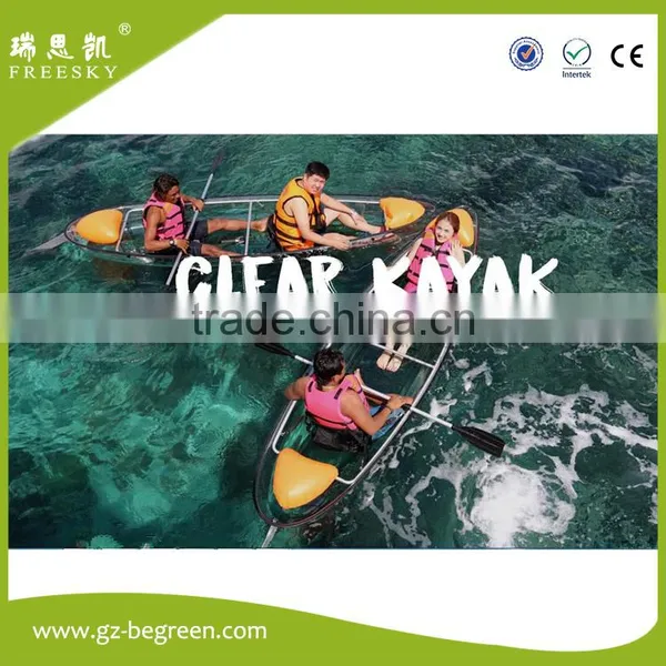 2 Seat Plastic Crystal Clear Bottom Transparent Canoe /kayak photo-3