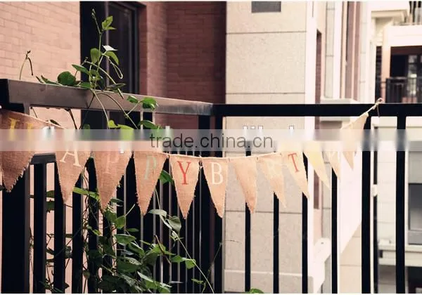 Happy Birthday Decorative Jute Flag Banner photo-4