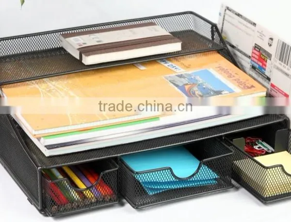 Fashion High Quality Multifunction Office Stationery Metal Mesh Desk Organizer photo-2