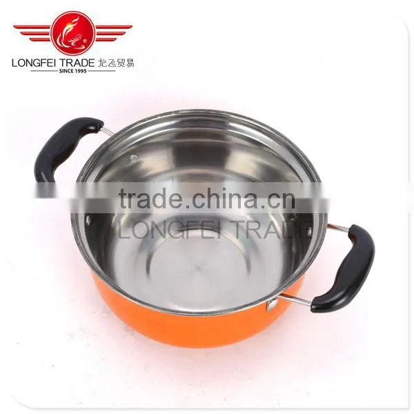 Best Selling Colorful16-24cm Stainless Steel Kitchen Use Cookware With Glass Cover/ Cooking Pot/ Cassrole photo-4