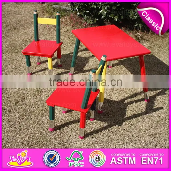 2015 Excellent Quality Cheap Folding Kids Pencil Table and Chairs,Cartoon Pencil Used Children Table and Chair Wholesale WO8G138 photo-5