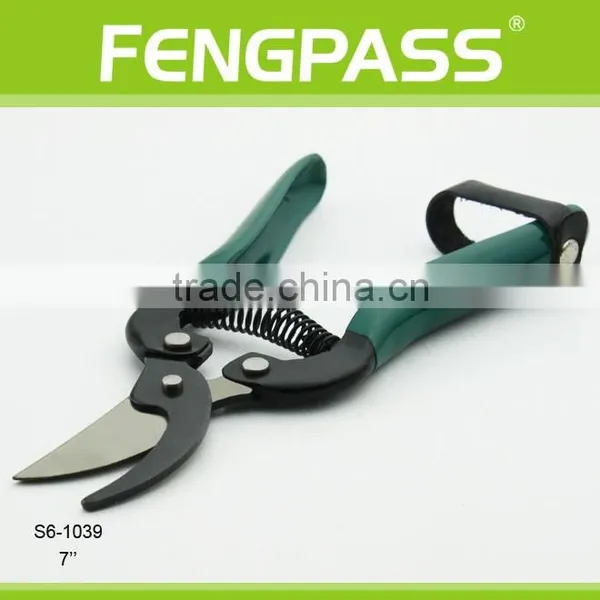 S6-1039 7 Inch Iron Steel and Plastic Handle Strong Cutting Gardening Pruning Garden Scissors photo-3