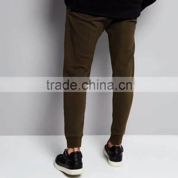 MGOO Fashion Khaki Plain Ripped Mens Joggers Custom Logo Drawstring Waist Cuffed Hem Skinny Fit Joggers With Pocket photo-4