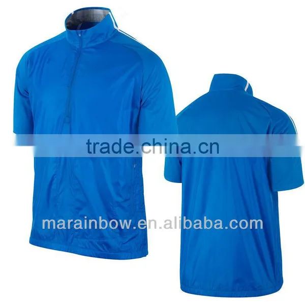 2013 Windproof Short Sleeve Golf Jacket 1/2 Zip Wind Top photo-3