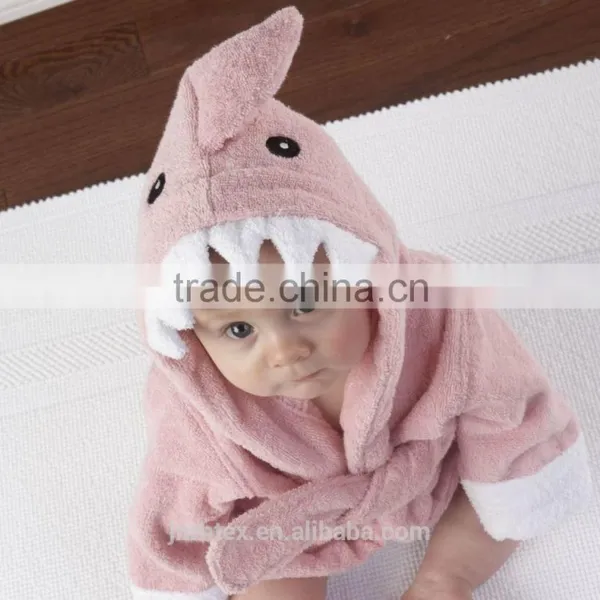 Cute Shark Cotton Terry Custom Design Baby Bathrobe photo-3