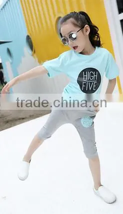 Fashion Custom High Five Word Printed Kids Round Neck Short Sleeve T Shirt OEM Service photo-6