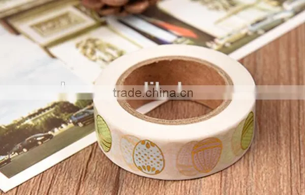 1.5cm*10m Japan Washi Tape Gold Stamping Eggs Pattern Adhesive Paper Tape Colors Paper Tape photo-2