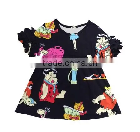 Wholesale Beauty and Beast Printing Baby Girl Spring Summer Dress