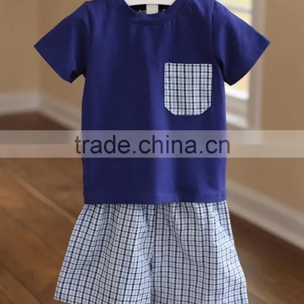 2017 Wholesale Children's Clothes Summer Set Boutique Clothing Custom Shirts & Shorts photo-2