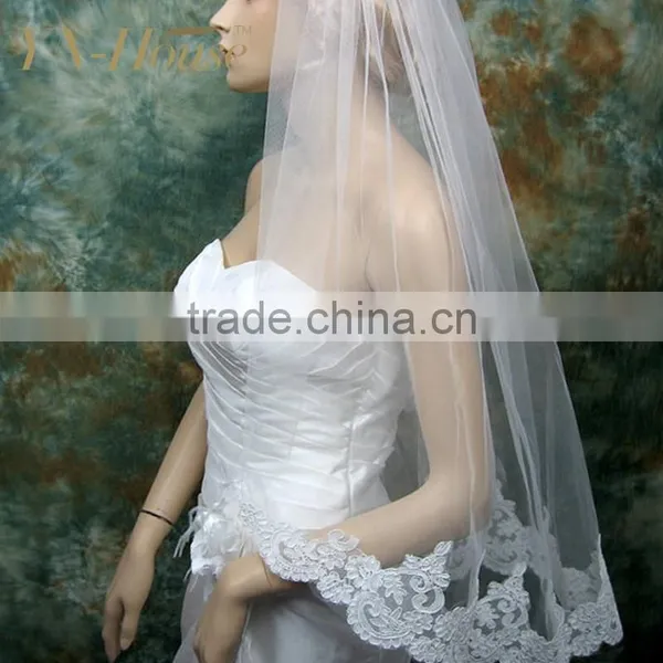 2016 Hot Sale Soft One-layer Bridal Veil/Beautiful Lace Wedding Veil photo-2