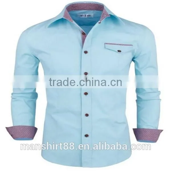 2016 New Wholesale Luxury Long Sleeve Custom Mens Casual Dress Shirts photo-6