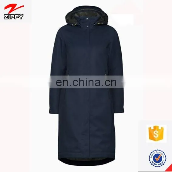 Dongguan Manufacturer Professional Customization Freestyle Women's Navy Parka With Fur Hood Ladies Warm Long Jacket photo-5