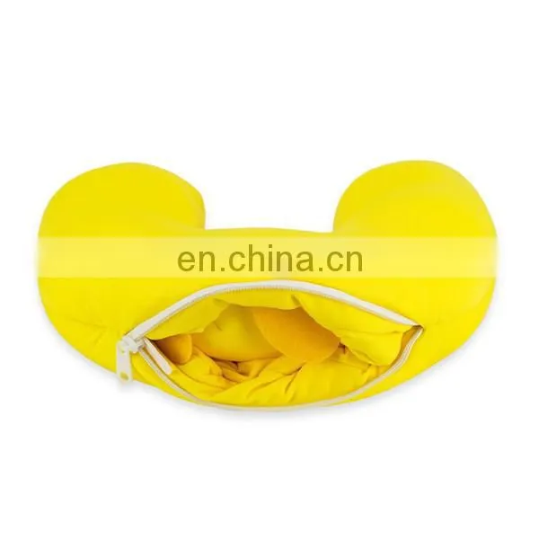 Custom Cartoon Soft Plush Giraffe Toy Memory Foam Travel Neck Pillow Fashion 2 in 1 Switch Reversible Animal U Shape Pillow photo-2