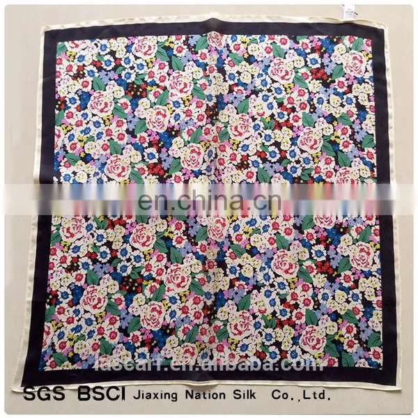 Silk Small Flowers Printing Scarf for Girls photo-2