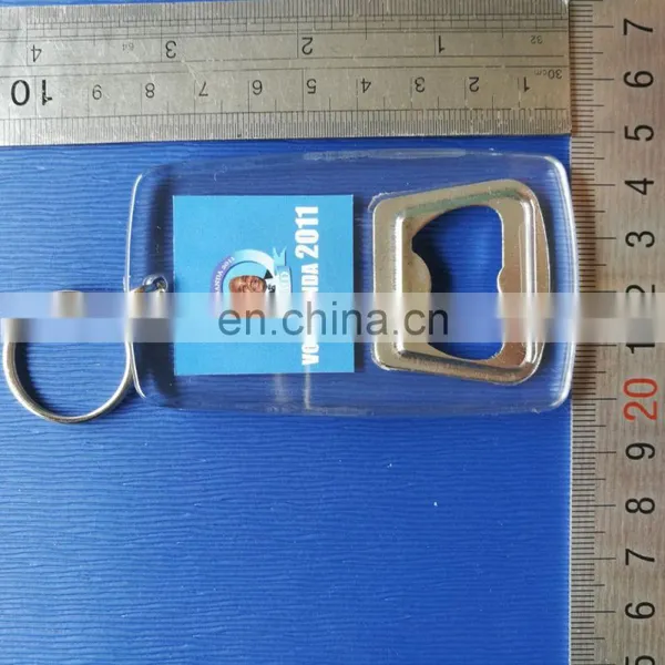 High Quality photo insert bottle opener acrylic keychain