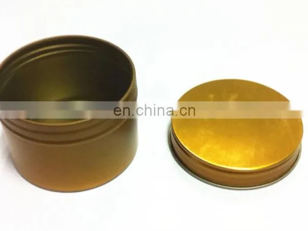 Golden Small Round Screw Lid Tea, Candle, Candy, Pomade Tin Box photo-2