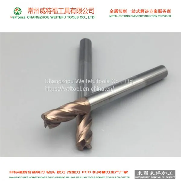 WTFTOOLS HRC55 4 Flutes Tungsten Carbide End Milling Cutter With High Performance photo-3