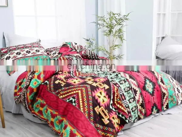Luxury Warm 100% Polyester King Size Boho Printing Sheet Bedding Set