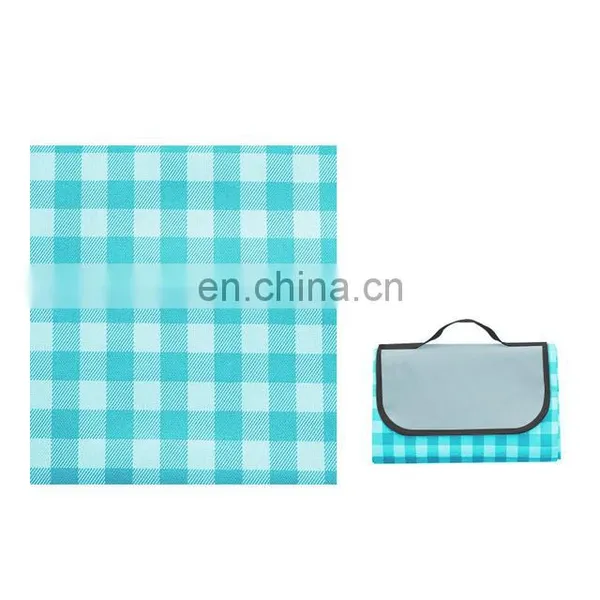 Low Moq Cheap Oxford Cloth Outdoor Camping Beach Grid Style 150*100 Foldable Picnic Mat Waterproof photo-3