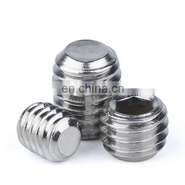 DIN913 M2 M2.5 M3 M4 M5 304 Stainless Steel Metric Thread Grub Screws Flat Point Hexagon Socket Set Screws Headless photo-2