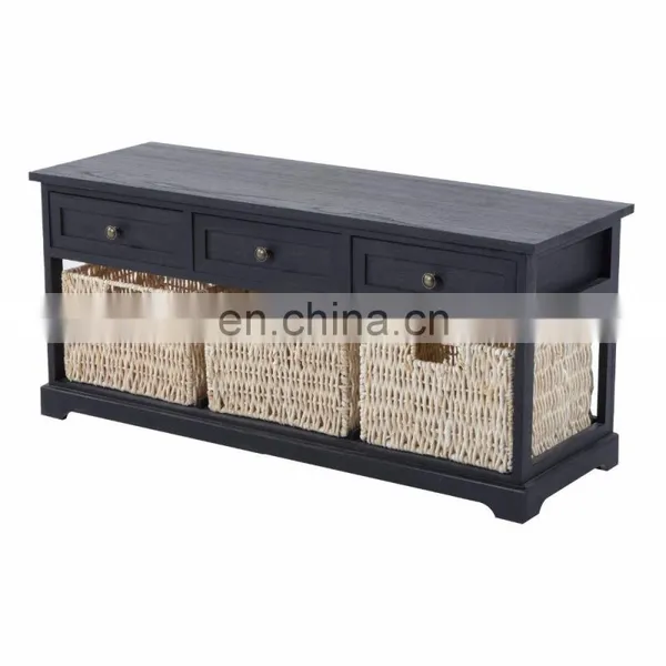 Wooden Frame Chic Entryway Spongio Cushion Shoes Storage Bench,ottoman With Storage Basket photo-3