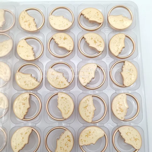 2023 Wholesale OEKO-TEX 23mm Hollowed Out Shape Gold Metal Hand Sewing Button for Clothes photo-2