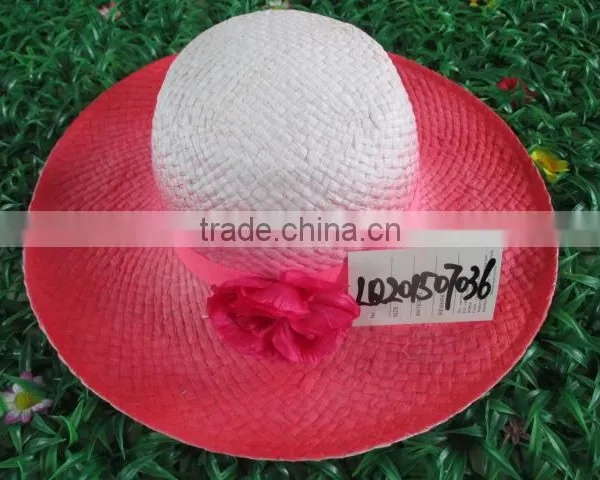 Summer Beach Sun Jazz Stingy Brim Cap Hat Ribbon Custom Straw Hat photo-3