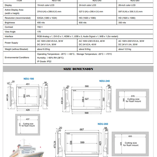 NDU-190/NDU-240/NDU-260 MARINE DISPLAY photo-2