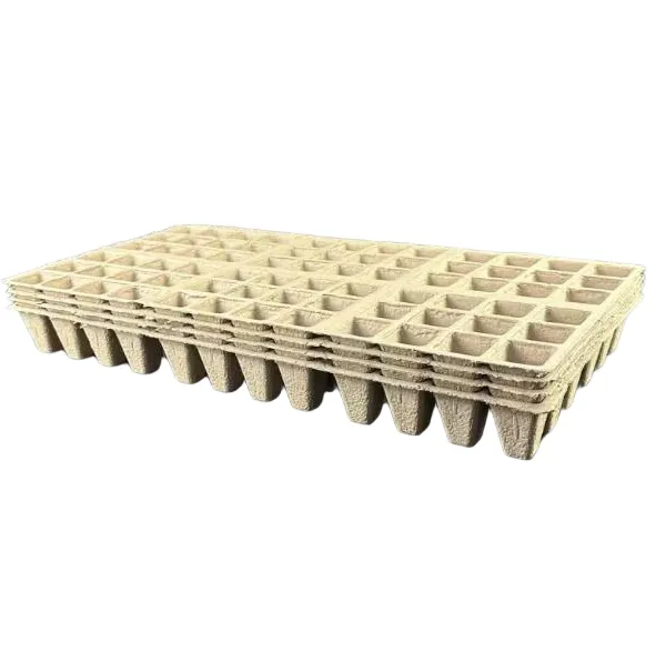 Heavy-Duty Molded Pulp Seedling Tray Used for Flower Seedling Germination in Greenhouse photo-2
