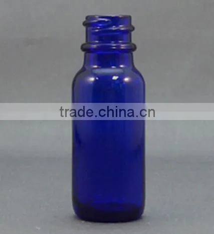 1/2 oz Blue Glass Boston Bottle, 15ml Blue Boston Round Glass Bottle