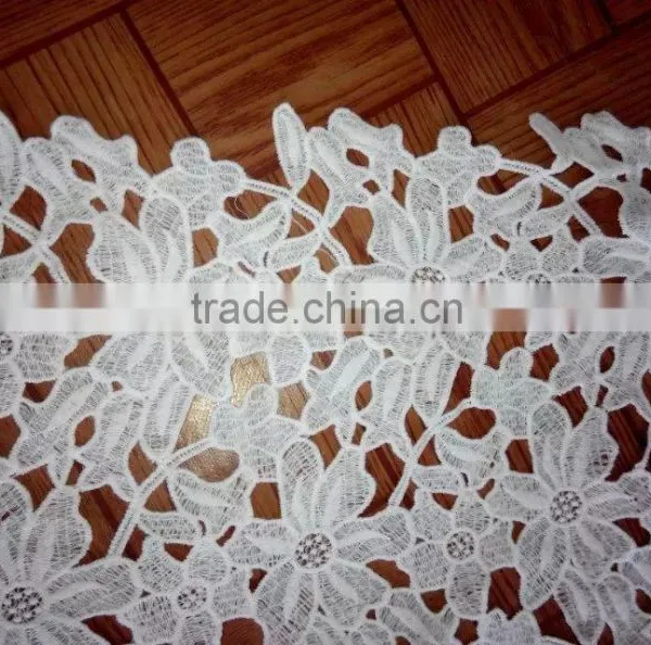2016 Embroidery Lace Milk Silk Fabric Polyester Lace Fabric for Making Dress photo-4
