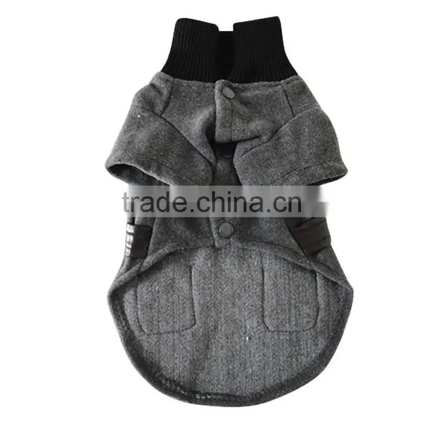 British Style Wasp-waisted Woolen Cloth Dog Coat Fit for Spring Autumn and Winter photo-3