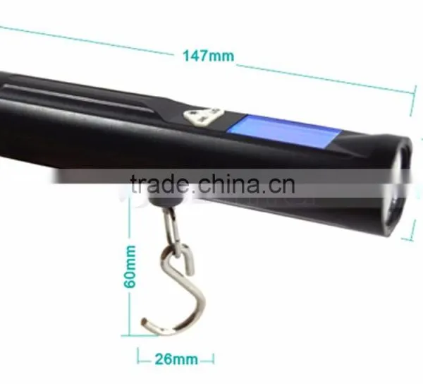 30 x 17mm Big Size LCD Screen 2 in One Fishing Or Travel LED Torch Luggage Scale photo-5