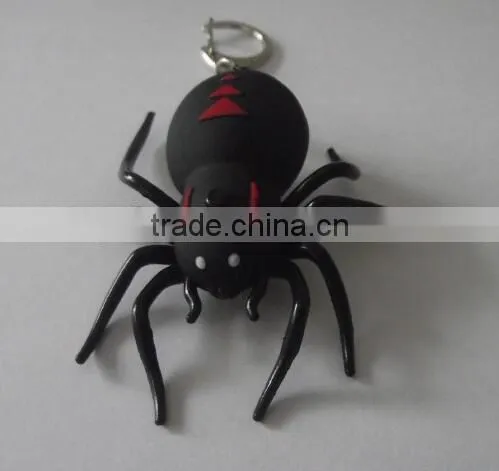 Popular Simulation Mini Spider Shaped Key Holder With Led Light, Luminous Key Chain With Sound photo-2