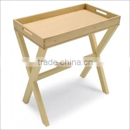Side Table With Removable Tray Top With Handles Available in 3 Finishes