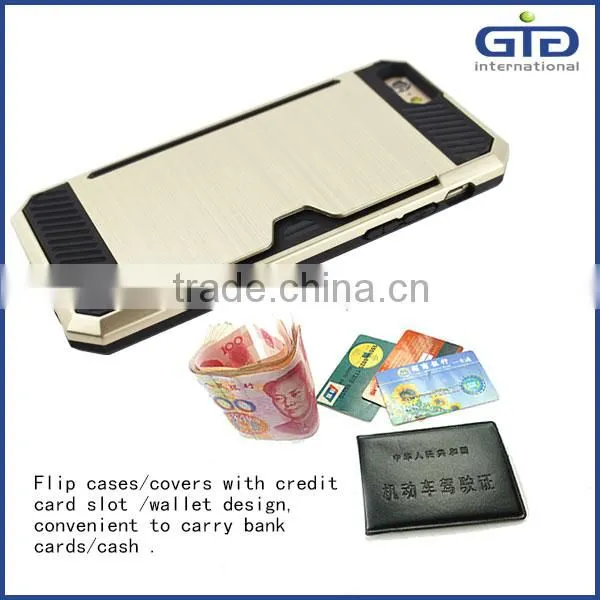 [GGIT] Fashionable OEM 2 in 1 PC+TPU Cover With Card Holder Mobile Phone Case for IPhone 6 photo-3