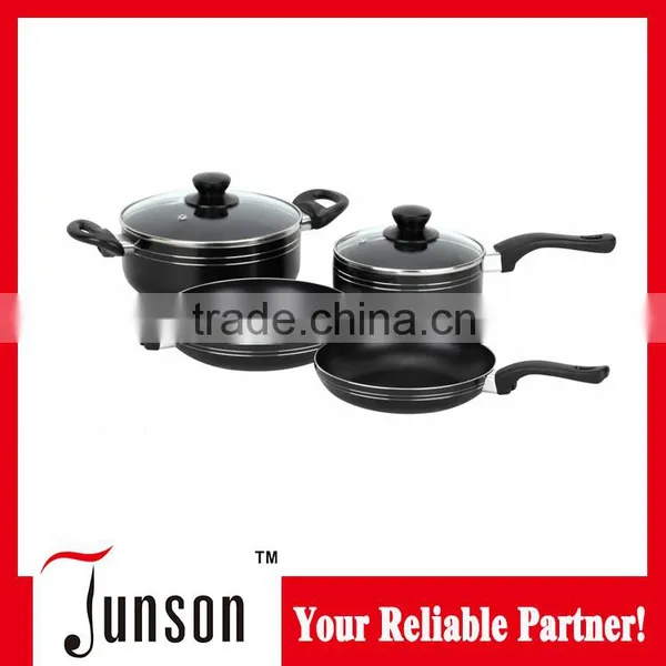 6Pcs Pressed Aluminum Cookware Set/Non-stick Cookware Sets With Black Bakelite Handle