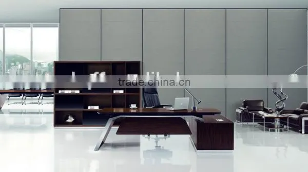 DT-12 Wooden Office Desk Stainless Steel Table Base Office Executive Desk Quality Choice photo-2