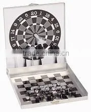 Magnetic travel dats board with chess sets