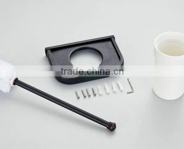 Black Oil Rubbed Bronze Bathroom Toilet Brush Holder Wall Mounted Ceramic Cup photo-6