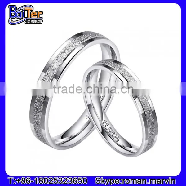 Blue Stainless Steel Couple Wedding Rings for Couples photo-3