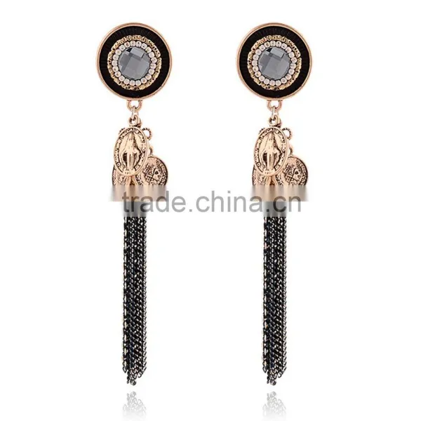2016 A-bomb Wholesale Fashionable Golden Beaded Tassel Earrings photo-5