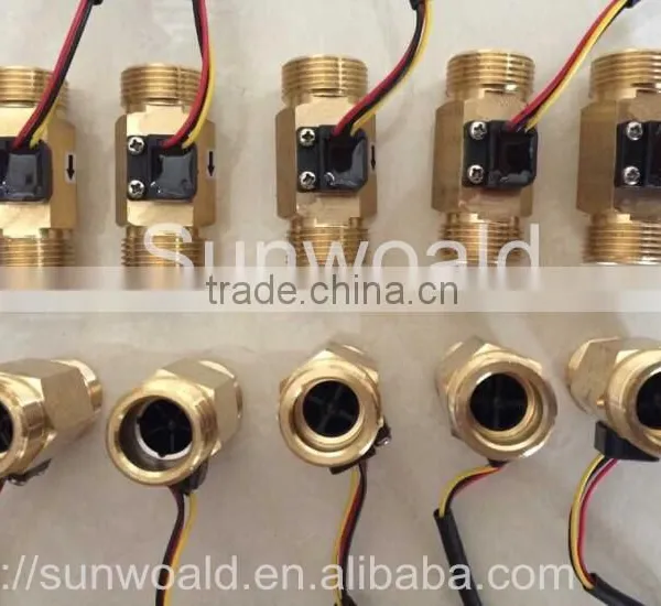 DN20 G3/4" Rate 1.5~50L/min Hall Water Brass Flow Sensor Meter photo-5