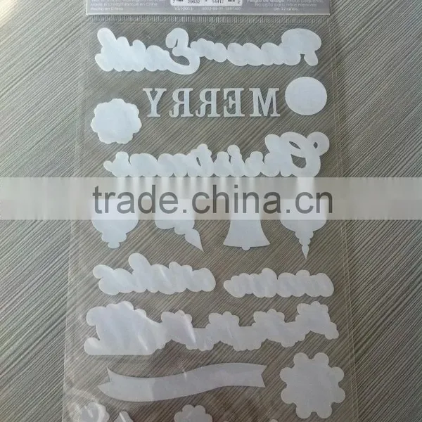 2015 New Design Merry Christmas Glitter Pvc Sticker, Custom Paper Sticker,home Decoration Pvc Sticker Paper photo-2