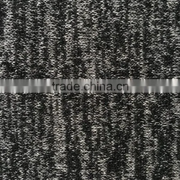 Black and White Polyester Rayon Spandex Yarn Dyed Knit Thermal Sweater Fabric
