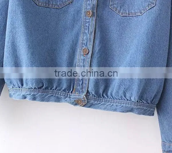 Cheap China Wholesale Clothing Two Pockets Front Denim Jacket photo-5