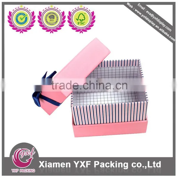 Paperboard Gift Box With Silk Ribbon Decoration photo-4
